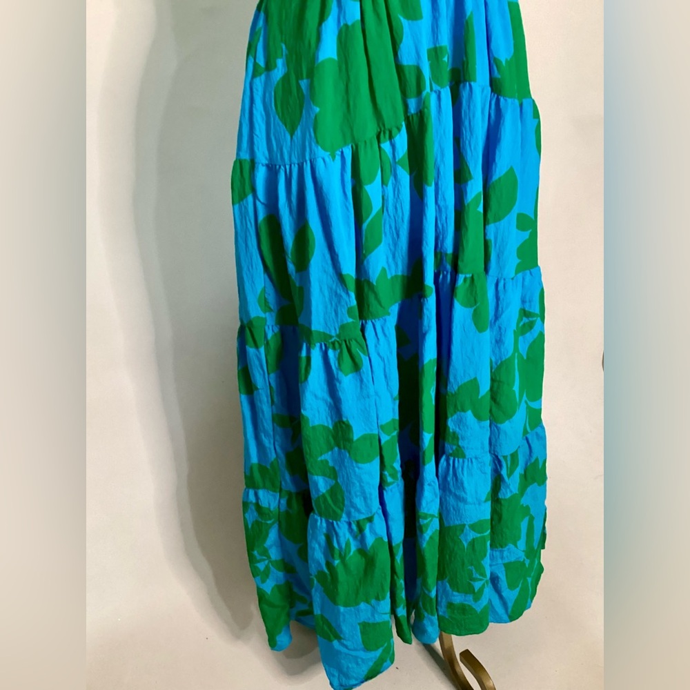 Anthropologie Blue & Green Maxi Dress Sz S - Picture 3 of 11